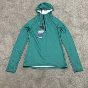 NW Alpine Women’s Hoodie 1/4 Zip Polartec Green Size XS Made USA NWT